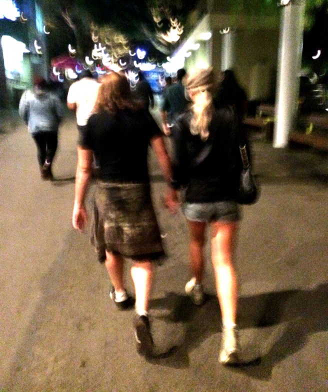 My friends walking up the hill at the Hollywood Bowl. Rock on!